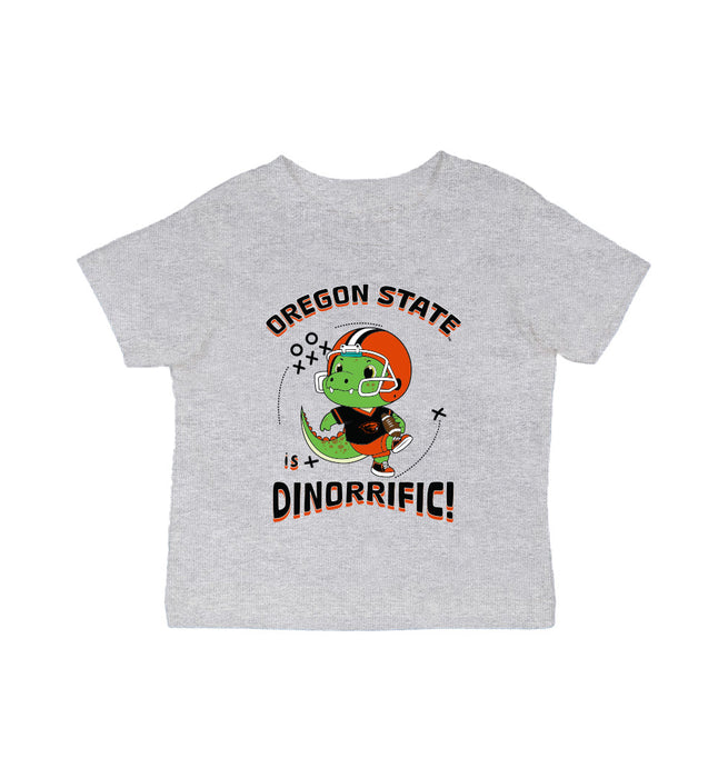 Oregon State Beavers Vive La Fete Dinorrific Heather Grey Cotton Short Sleeve Tee