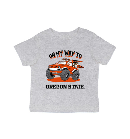 Oregon State Beavers Vive La Fete On My Way Monster Truck Heather Grey Cotton Short Sleeve Tee