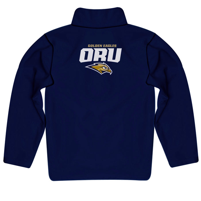 Oral Roberts University Golden Eagles Vive La Fete Game Day Solid Navy Quarter Zip Pullover Sleeves - Vive La Fête - Online Apparel Store