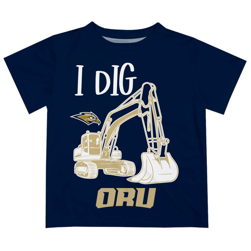 Oral Roberts University Golden Eagles Vive La Fete Excavator Boys Game Day Navy Short Sleeve Tee