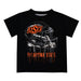 Oklahoma State Cowboys Original Dripping Football Helmet Black T-Shirt by Vive La Fete