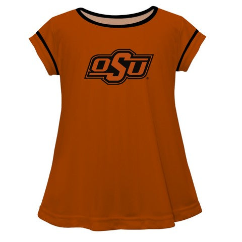 Oklahoma State Solid Orange Laurie Top Short Sleeve