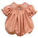OSU Cowboys Smocked Orange Gingham Short Sleeve Girls Bubble