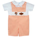 OSU cowboys Smocked Orange Gingham Jon Jon And Short sleeve White Shirt