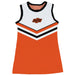 OSU Cowboys Sleeveless Cheerleader A Line Dress White and Orange