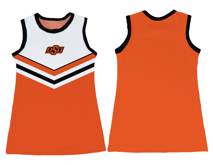 OSU Cowboys Sleeveless Cheerleader A Line Dress White and Orange