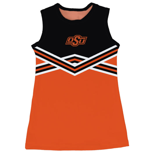 OSU Cowboys Sleeveless Cheerleader A Line Dress Black and Orange