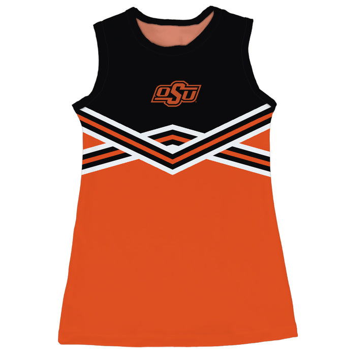 OSU Cowboys Sleeveless Cheerleader A Line Dress Black and Orange