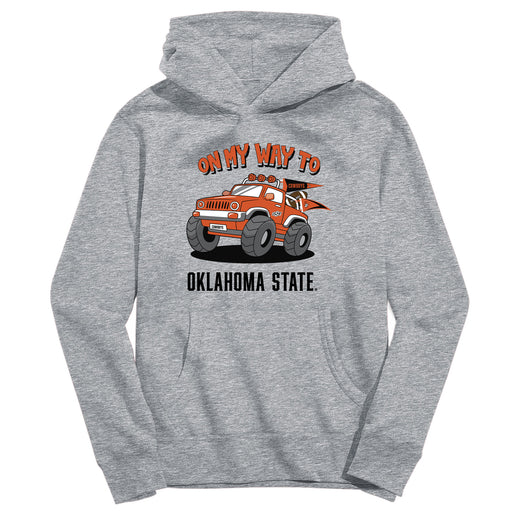 OSU Cowboys On My Way Monster Truck Heather Grey Cotton Youth Hoodie