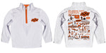 OSU Cowboys Hand Sketched Vive La Fete Impressions Artwork  White Quarter Zip Pullover V1 - Vive La Fête - Online Apparel Store