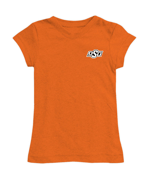 OSU Cowboys Hand Sketched Vive La Fete Impressions Artwork Black Girls Cotton Short Sleeve Tee