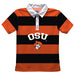 OSU Cowboys Stripes Short Sleeve Polo Box Shirt Orange and Black - Vive La Fête - Online Apparel Store