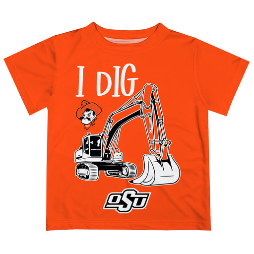 OSU Cowboys Vive La Fete Excavator Boys Game Day Orange Short Sleeve Tee