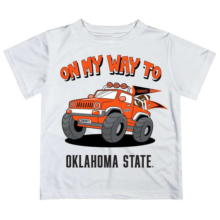 OSU Cowboys Vive La Fete Monster Truck Boys Game Day White Short Sleeve Tee