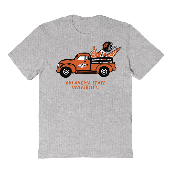 OSU Cowboys Hand Sketched Vive La Fete Impressions Truck Kids Grey Cotton T-shirt