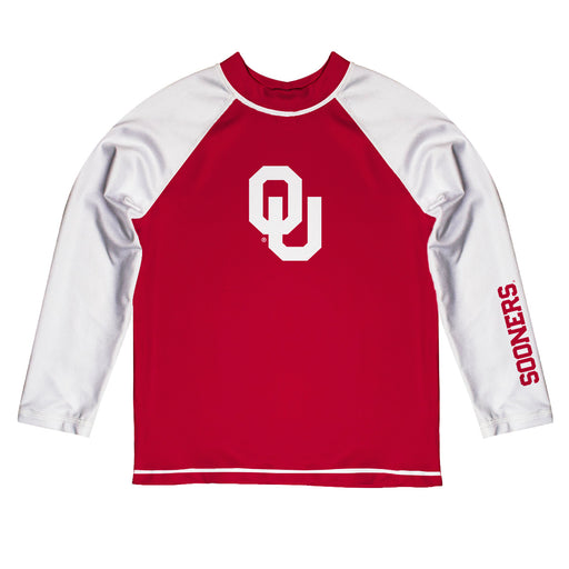 Oklahoma Sooners Vive La Fete Logo Red Long Sleeve Raglan Rashguard