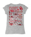 Oklahoma Sooners Hand Sketched Vive La Fete Impressions Artwork Grey Girls Cotton Short Sleeve Tee - Vive La Fête - Online Apparel Store