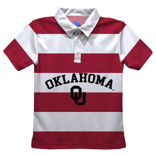 Oklahoma Sooners Stripes Short Sleeve Polo Box Shirt Red and White - Vive La Fête - Online Apparel Store