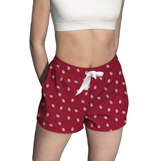Oklahoma Sooners Vive La Fete Game Day All Over Logo Women Red Lounge Shorts