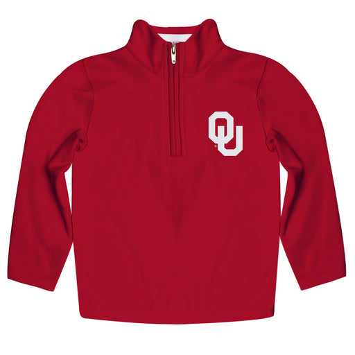 Oklahoma Sooners Vive La Fete Logo and Mascot Name Womens Red Quarter Zip Pullover
