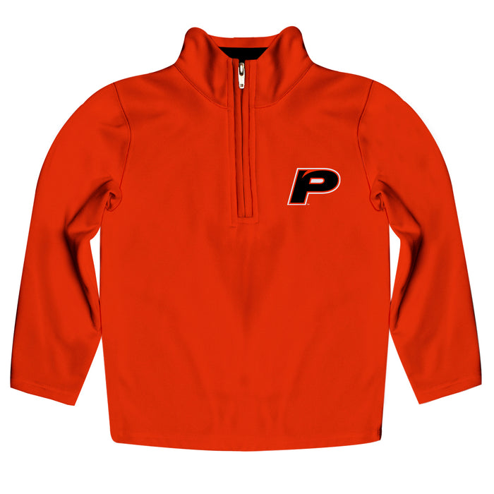 University of the Pacific Tigers Vive La Fete Game Day Solid Orange Quarter Zip Pullover Sleeves