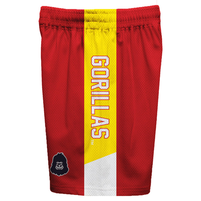 Pittsburgh State Gorillas Vive La Fete Game Day Red Stripes Boys Solid Gold Athletic Mesh Short