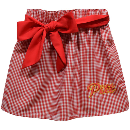 Pittsburgh State University Gorillas Embroidered Red Cardinal Gingham Skirt With Sash - Vive La Fête - Online Apparel Store