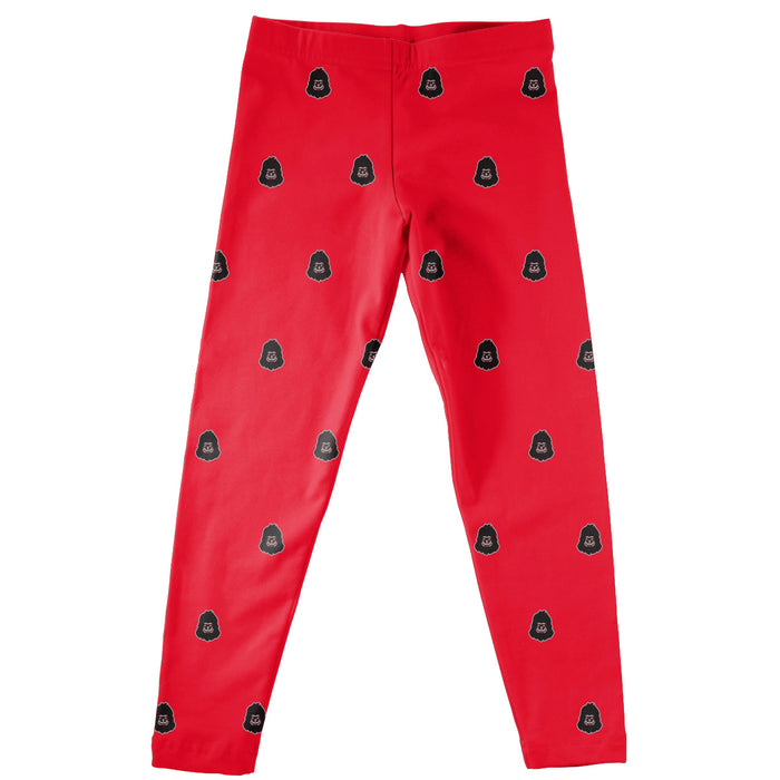 Pittsburgh State Gorillas Vive La Fete Girls Game Day All Over Logo Elastic Waist Classic Play Crimson Leggings Tights