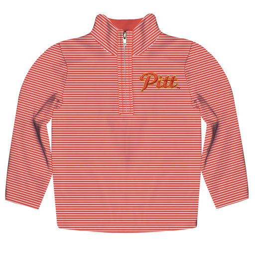 Pittsburgh State University Gorillas Embroidered Red Cardinal Stripes Quarter Zip Pullover