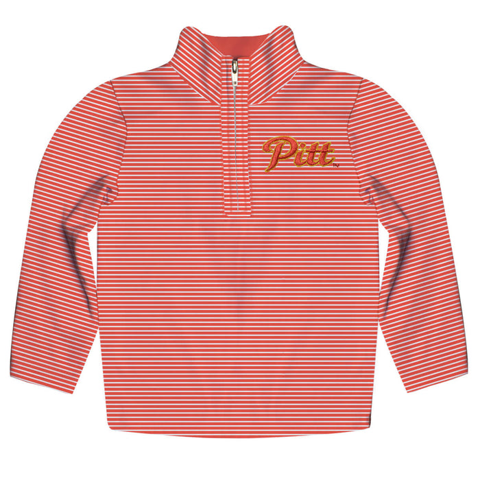 Pittsburgh State University Gorillas Embroidered Red Cardinal Stripes Quarter Zip Pullover