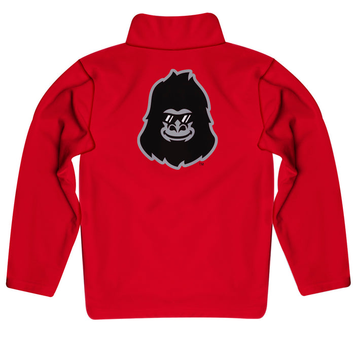 Pittsburgh State University Gorillas Vive La Fete Game Day Solid Crimson Quarter Zip Pullover Sleeves - Vive La Fête - Online Apparel Store