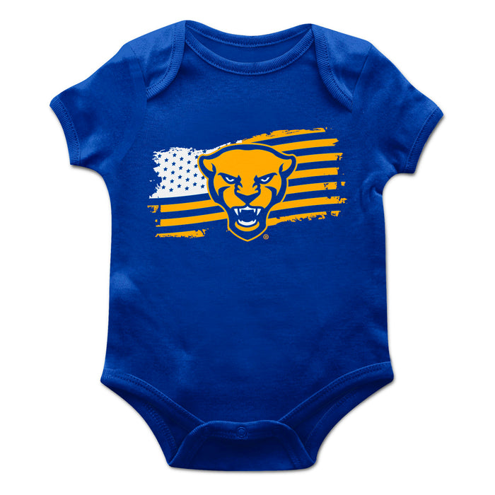Pittsburgh Panthers UP Vive La Fete Infant Game Day Royal Short Sleeve Bodysuit