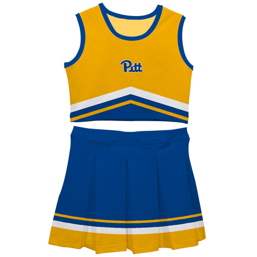 Pittsburgh Panthers UP Vive La Fete Game Day Gold and Royal Sleeveless Chearleader Set