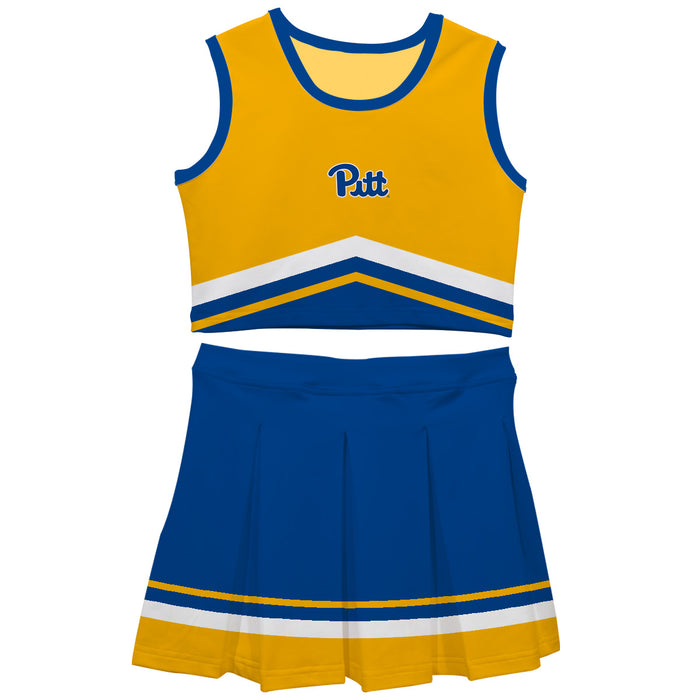 Pittsburgh Panthers UP Vive La Fete Game Day Gold and Royal Sleeveless Chearleader Set