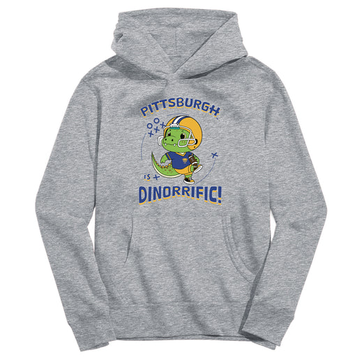 Pittsburgh Panthers UP Dinorrific Heather Grey Cotton Youth Hoodie