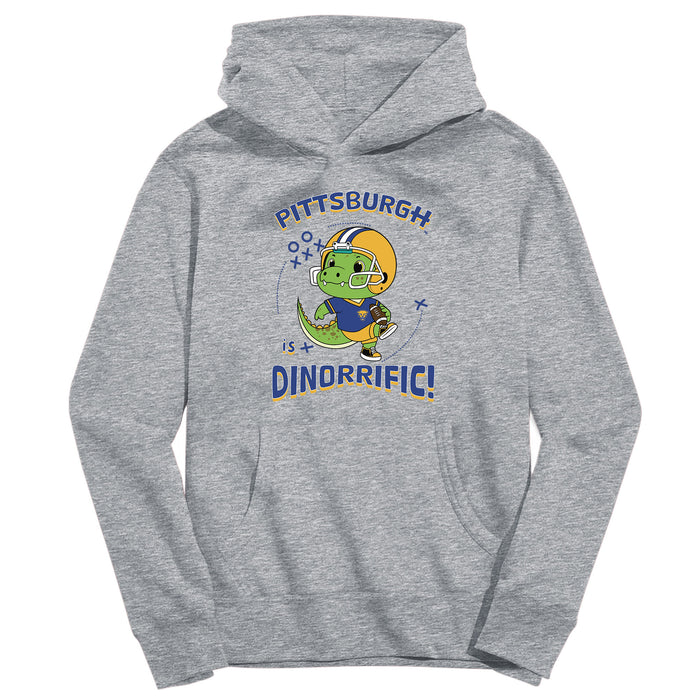 Pittsburgh Panthers UP Dinorrific Heather Grey Cotton Youth Hoodie