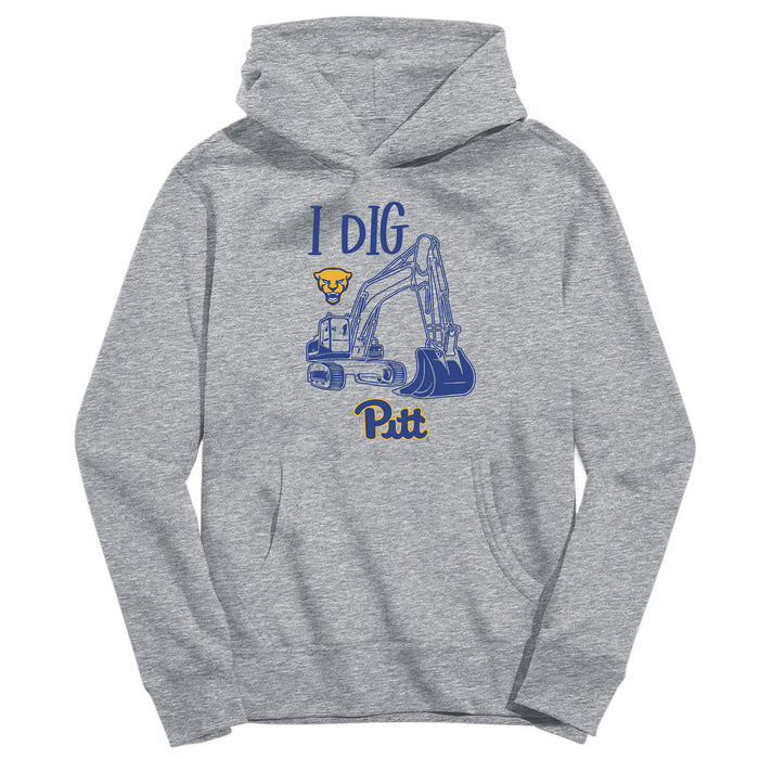 Pittsburgh Panthers UP Excavator Heather Grey Cotton Youth Hoodie