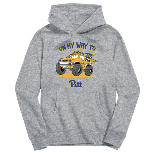 Pittsburgh Panthers UP On My Way Monster Truck Heather Grey Cotton Youth Hoodie