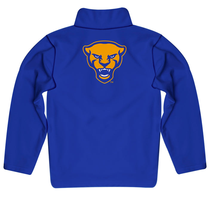 Pittsburgh Panthers UP Vive La Fete Game Day Solid Blue Quarter Zip Pullover Sleeves - Vive La Fête - Online Apparel Store