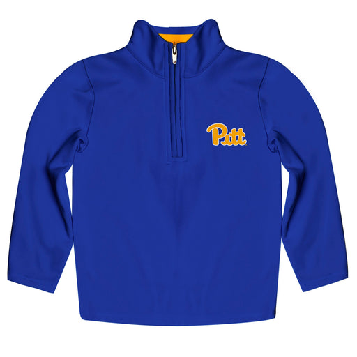 Pittsburgh Panthers UP Vive La Fete Game Day Solid Blue Quarter Zip Pullover Sleeves