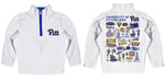 Pittsburgh Panthers UP Hand Sketched Vive La Fete Impressions Artwork White Boys Quarter Zip Pullover V1 - Vive La Fête - Online Apparel Store