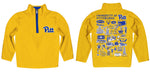 Pittsburgh Panthers UP Hand Sketched Vive La Fete Impressions Artwork Gold Boys Quarter Zip Pullover V1 - Vive La Fête - Online Apparel Store