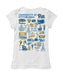 Pittsburgh Panthers UP Hand Sketched Vive La Fete Impressions Artwork White Girls Cotton Short Sleeve Tee - Vive La Fête - Online Apparel Store