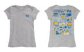Pittsburgh Panthers UP Hand Sketched Vive La Fete Impressions Artwork Grey Girls Cotton Short Sleeve Tee - Vive La Fête - Online Apparel Store