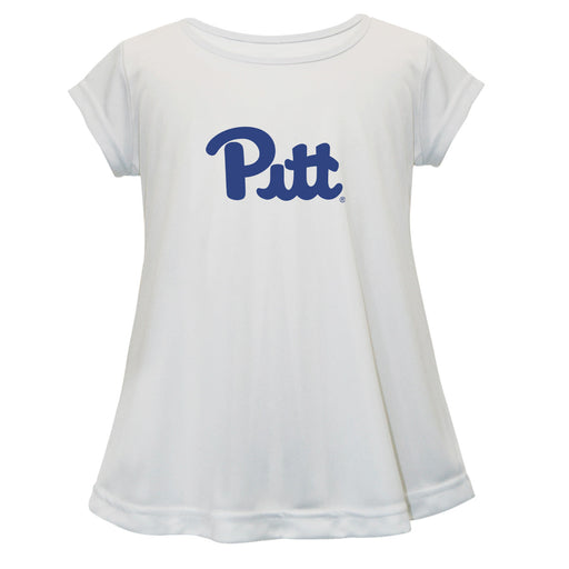 Pittsburgh Panthers UP Short Sleeve Youth Cotton Top White