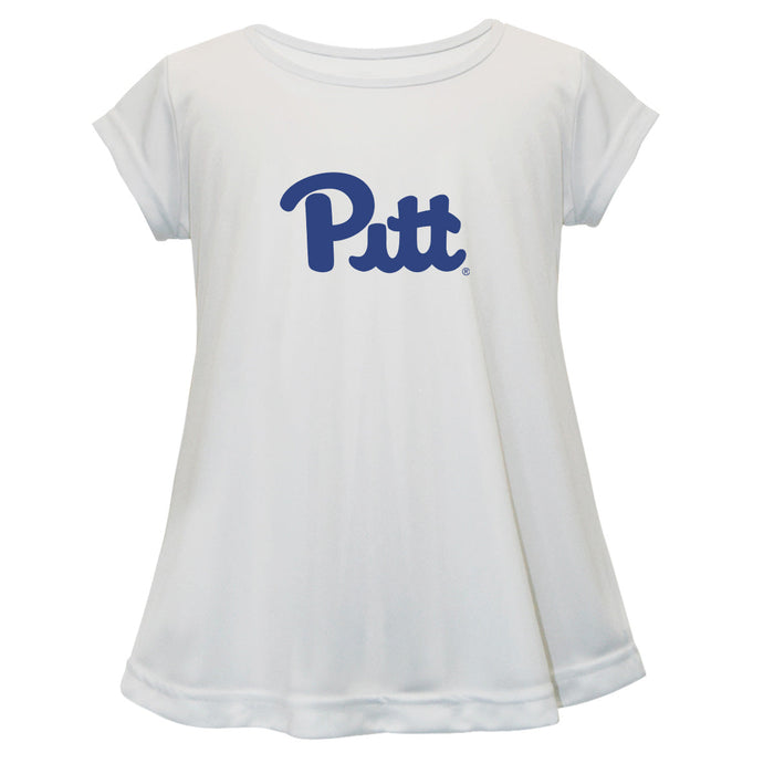 Pittsburgh Panthers UP Short Sleeve Youth Cotton Top White