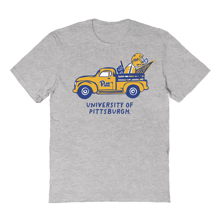 Pittsburgh Panthers UP Hand Sketched Vive La Fete Impressions Truck Kids Grey Cotton T-shirt