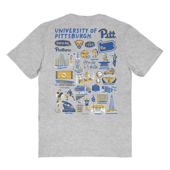 Pittsburgh Panthers UP Vive La Fete Impressions Artwork Royal Womens Cotton Tshirt - Vive La Fête - Online Apparel Store