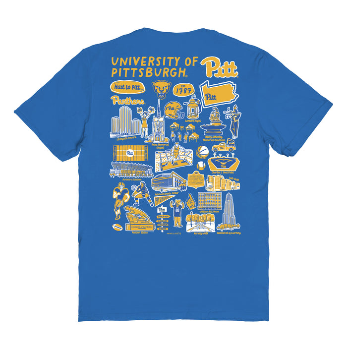 Pittsburgh Panthers UP Vive La Fete Impressions Artwork Royal Womens Cotton Tshirt - Vive La Fête - Online Apparel Store