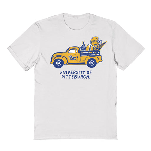 Pittsburgh Panthers UP Hand Sketched Vive La Fete Impressions Truck White T-shirt for Women